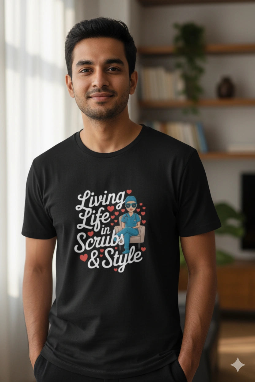 Living Life In Scrub and Style - Premium Tshirt For Women