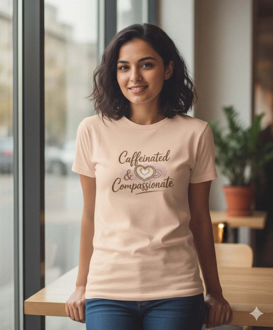 Caffeinated and Compassionate Tshirt