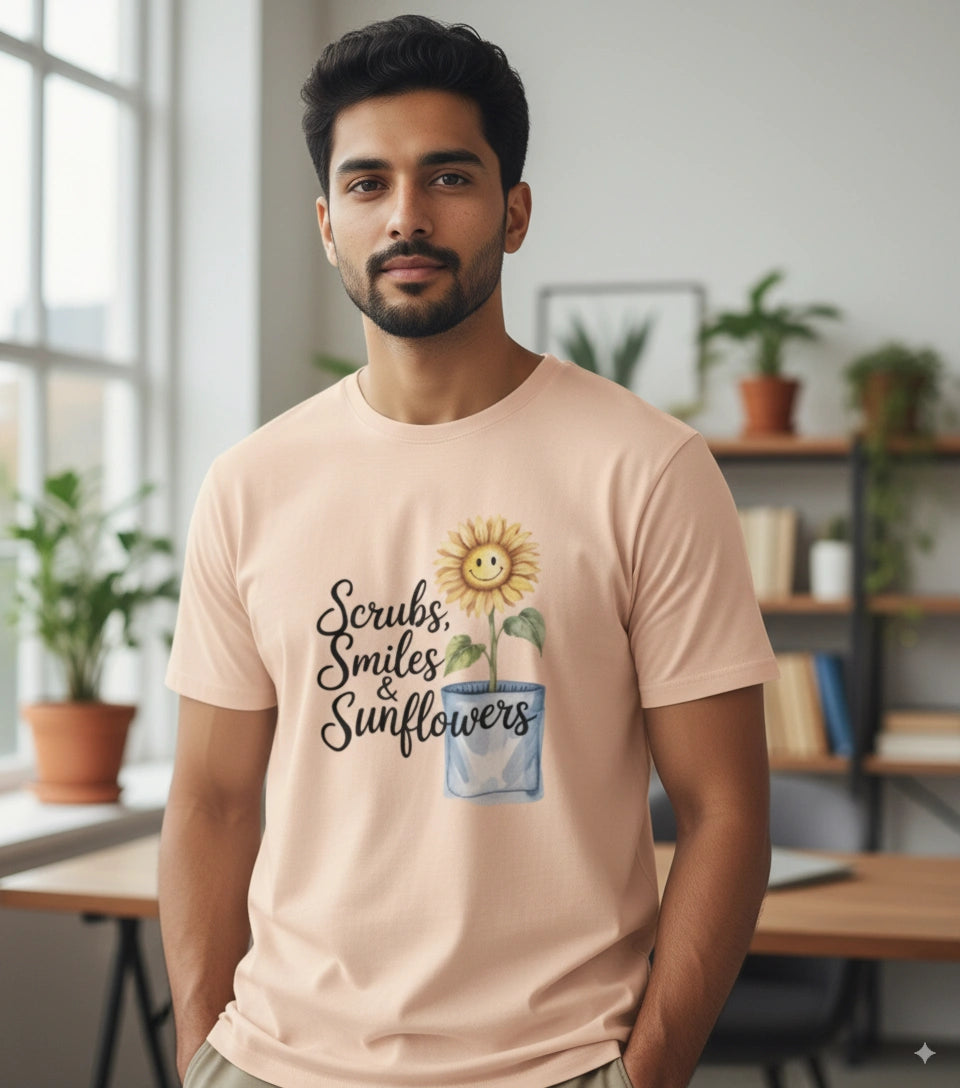 Scrubs smiles and sunflowers Tshirt