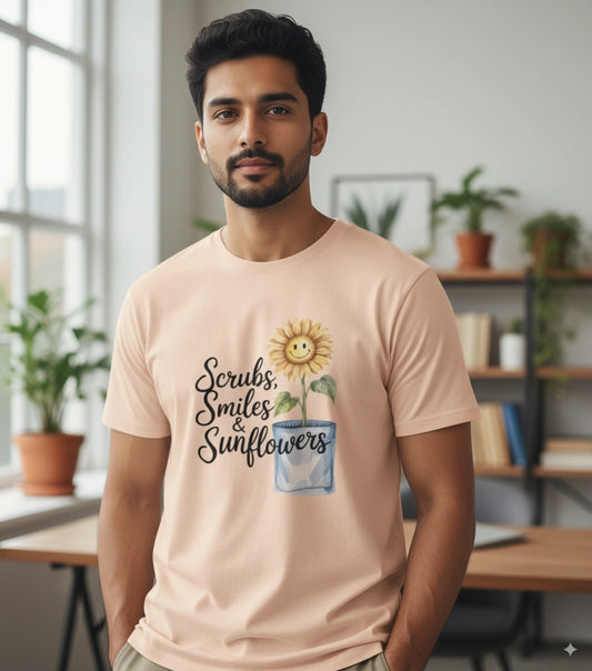 Scrubs smiles and sunflowers Tshirt