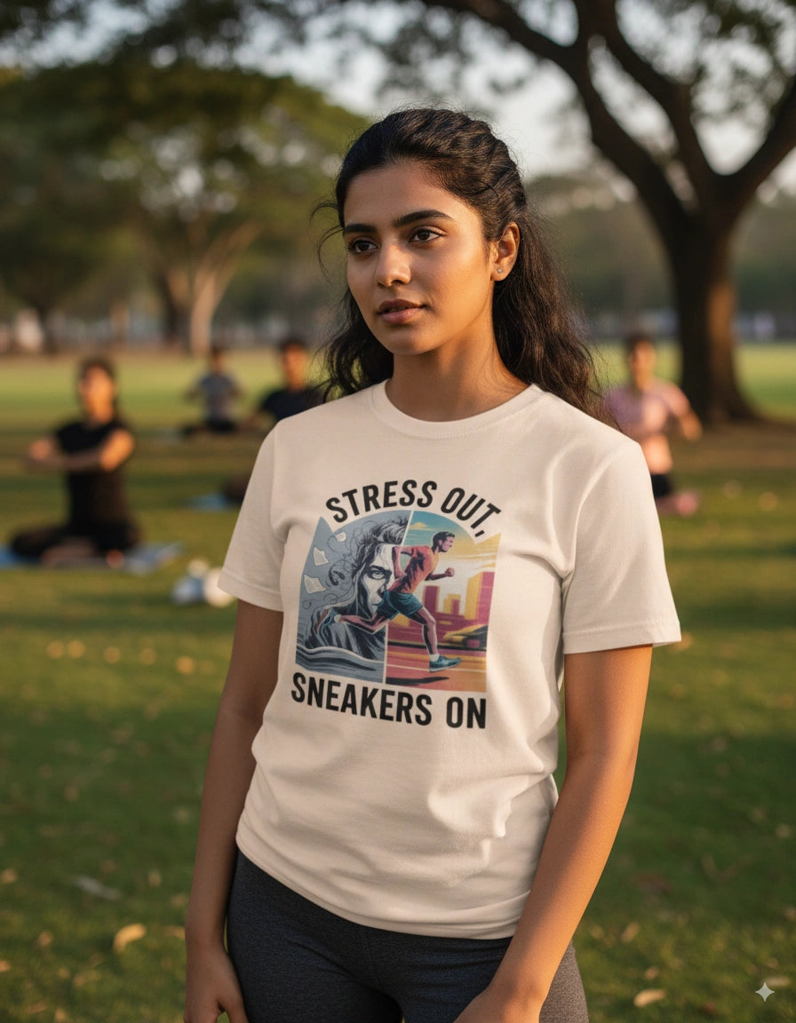 Stress out sneaker on Tshirt