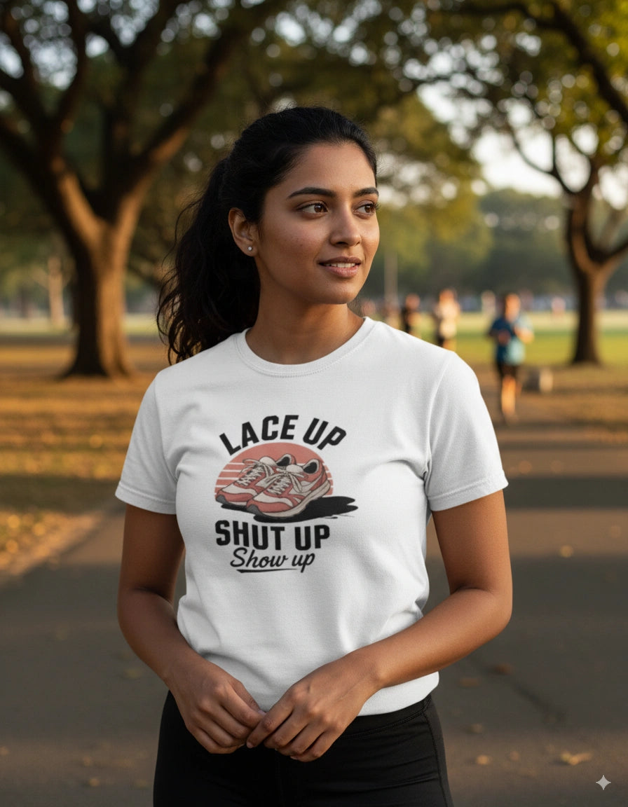 Lace up Shut up show up Tshirt