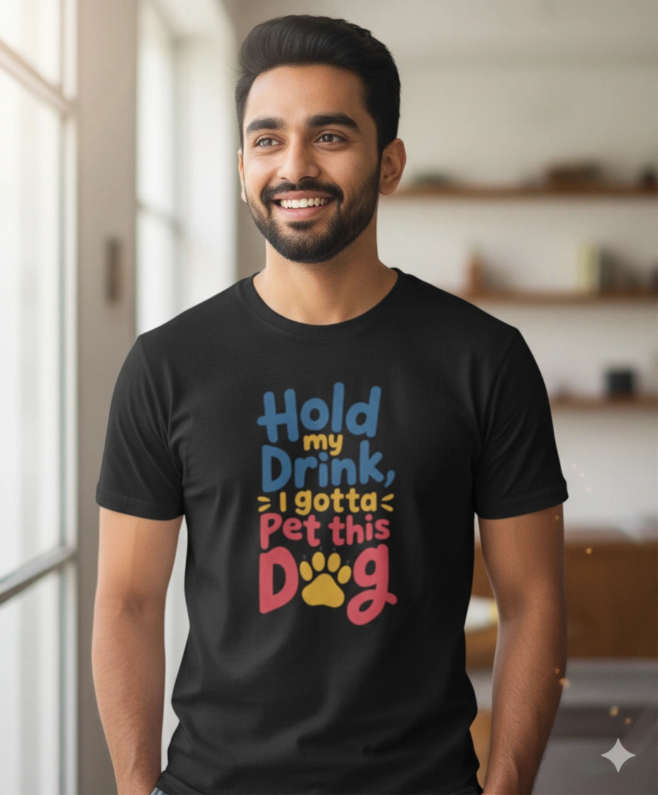 Hold my drink, I gotta pet this dog T-Shirt