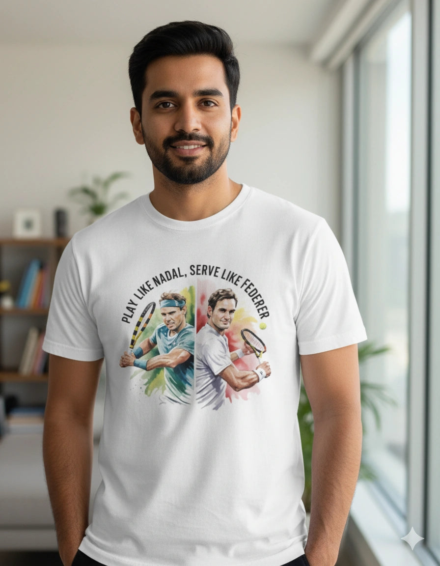 Play like Nadal , Serve like Federer - Tshirt