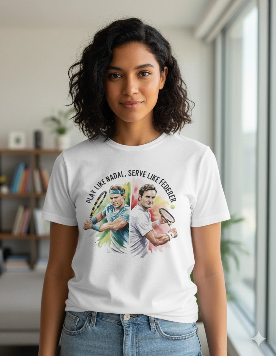 Play like Nadal , Serve like Federer - Tshirt