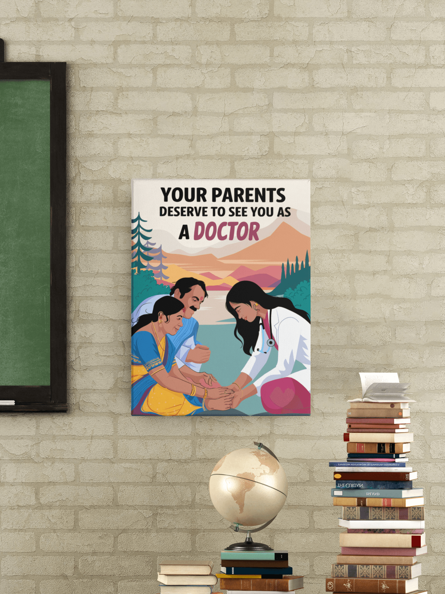 Your Parents Deserve To See You As Doctor -  NEET Poster with self adhesive strips