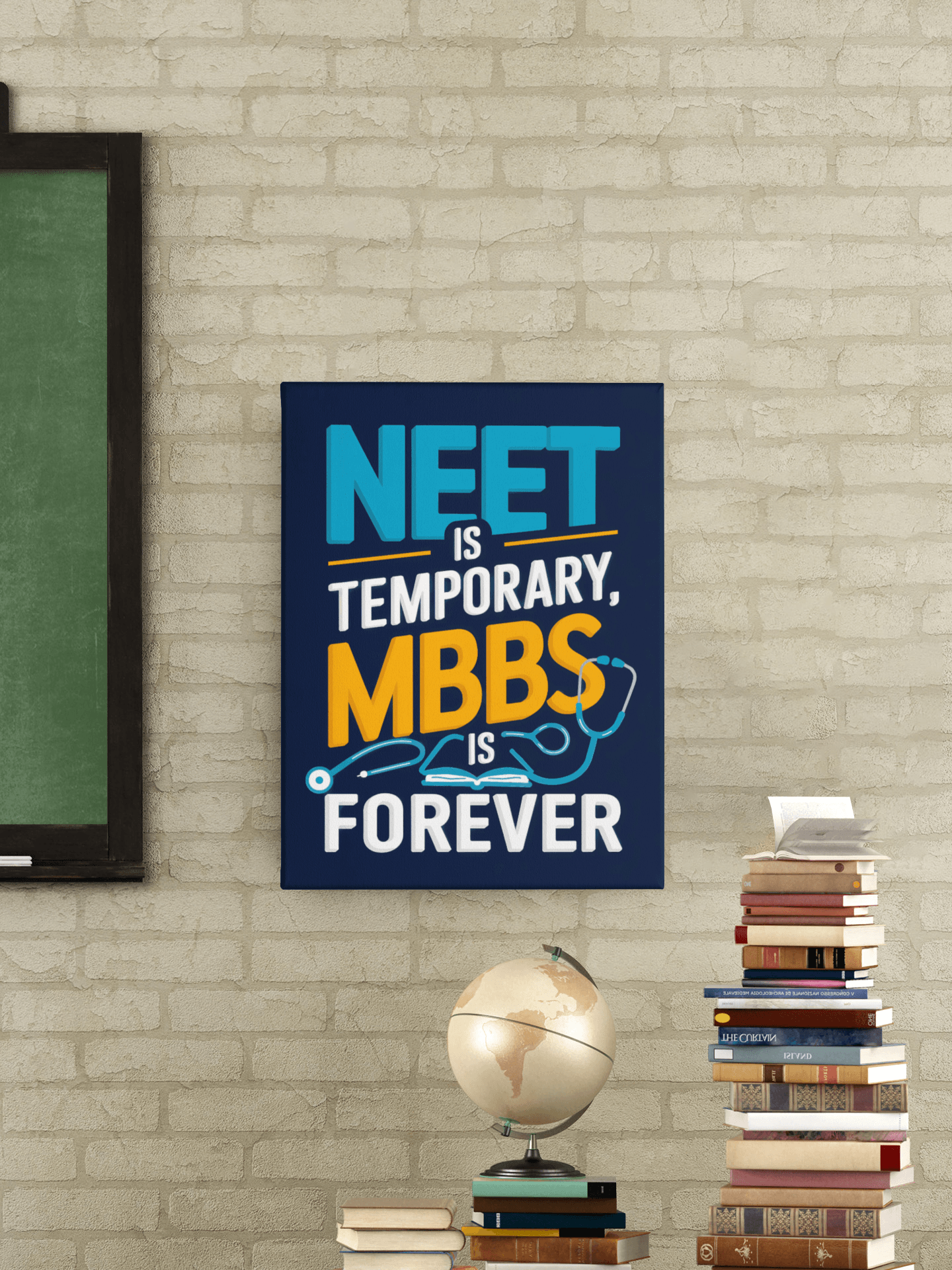 Neet Is Temporary, MBBS Is Forever -  NEET Poster with self adhesive strips