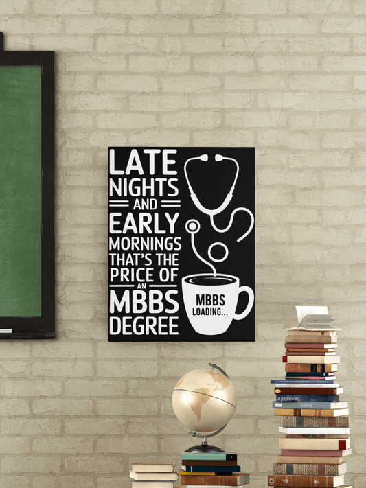 Late Nights and Early Mornings - NEET Poster with self adhesive strips