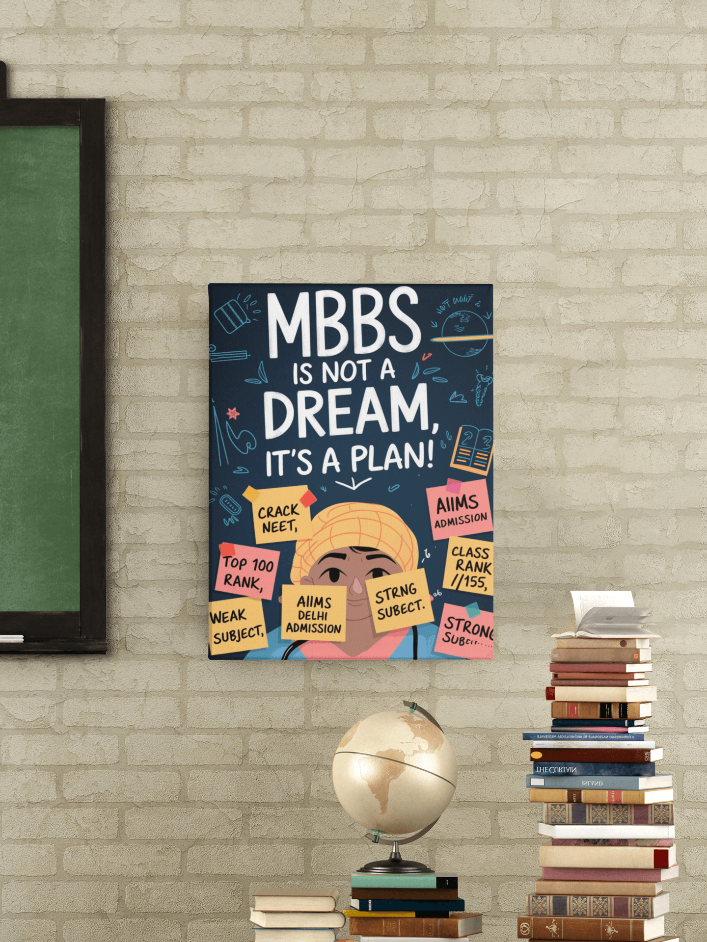 MBBS Is Not A Dream, Its A Plan - NEET Poster with self adhesive strips