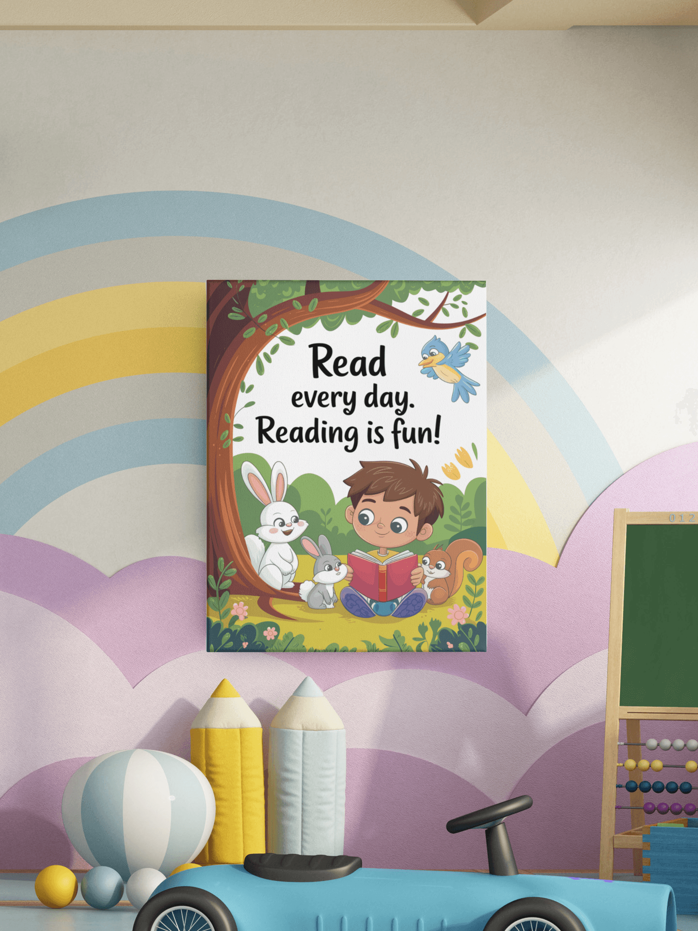 Read Everyday - Kids Poster with self adhesive strips