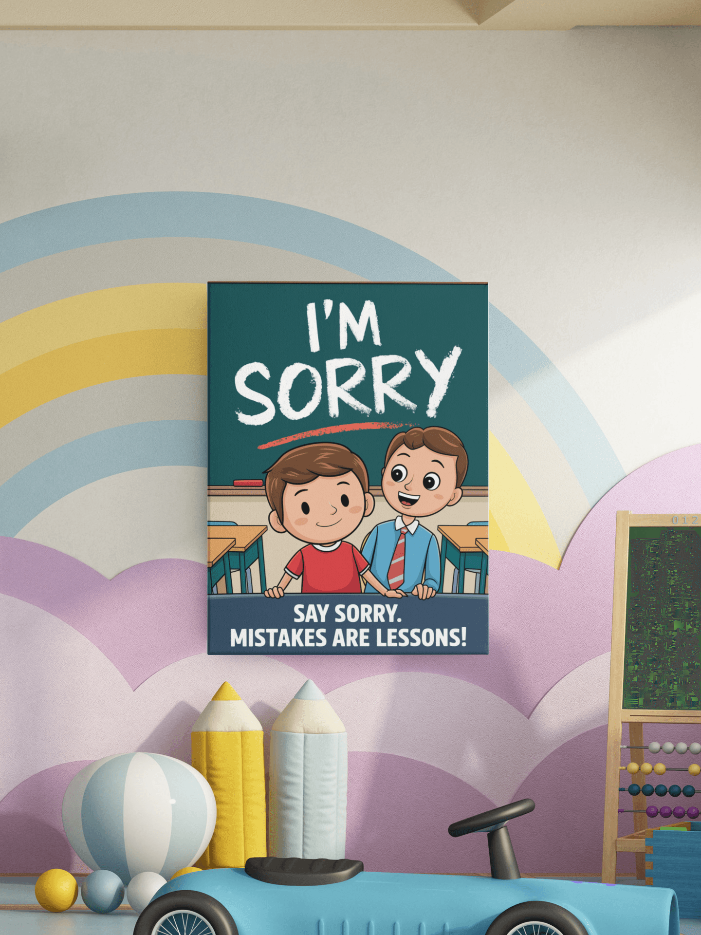 Say Sorry - Kids Poster with self adhesive strips