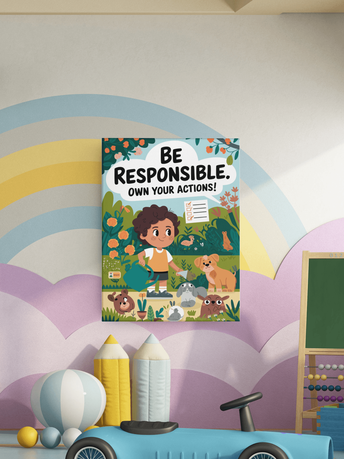 Be Responsible - Kids Poster with self adhesive strips