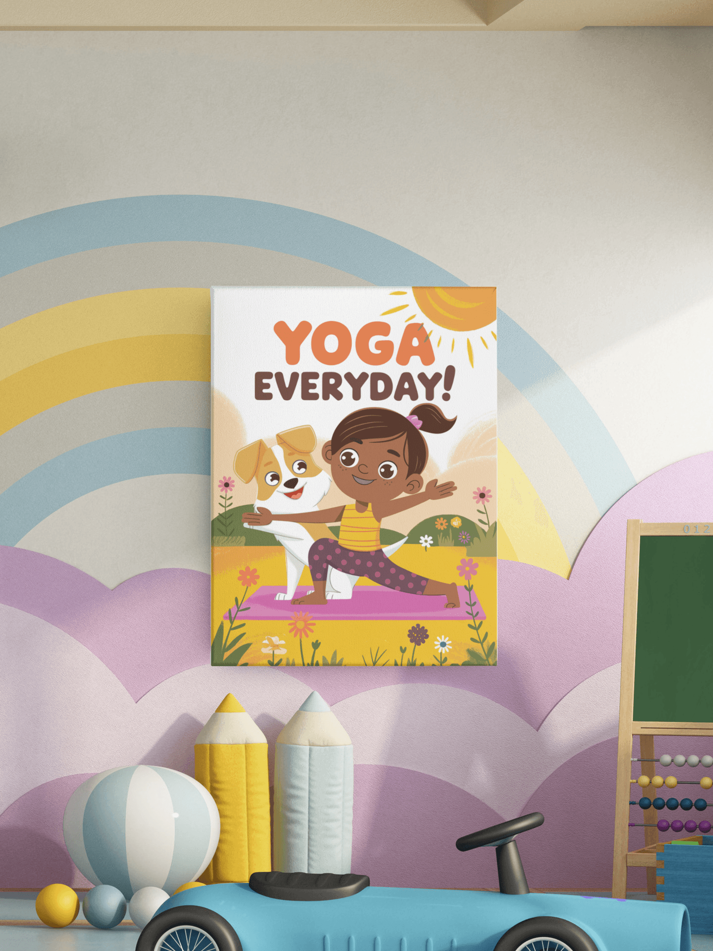 Yoga Everyday - Kids Poster with self adhesive strips