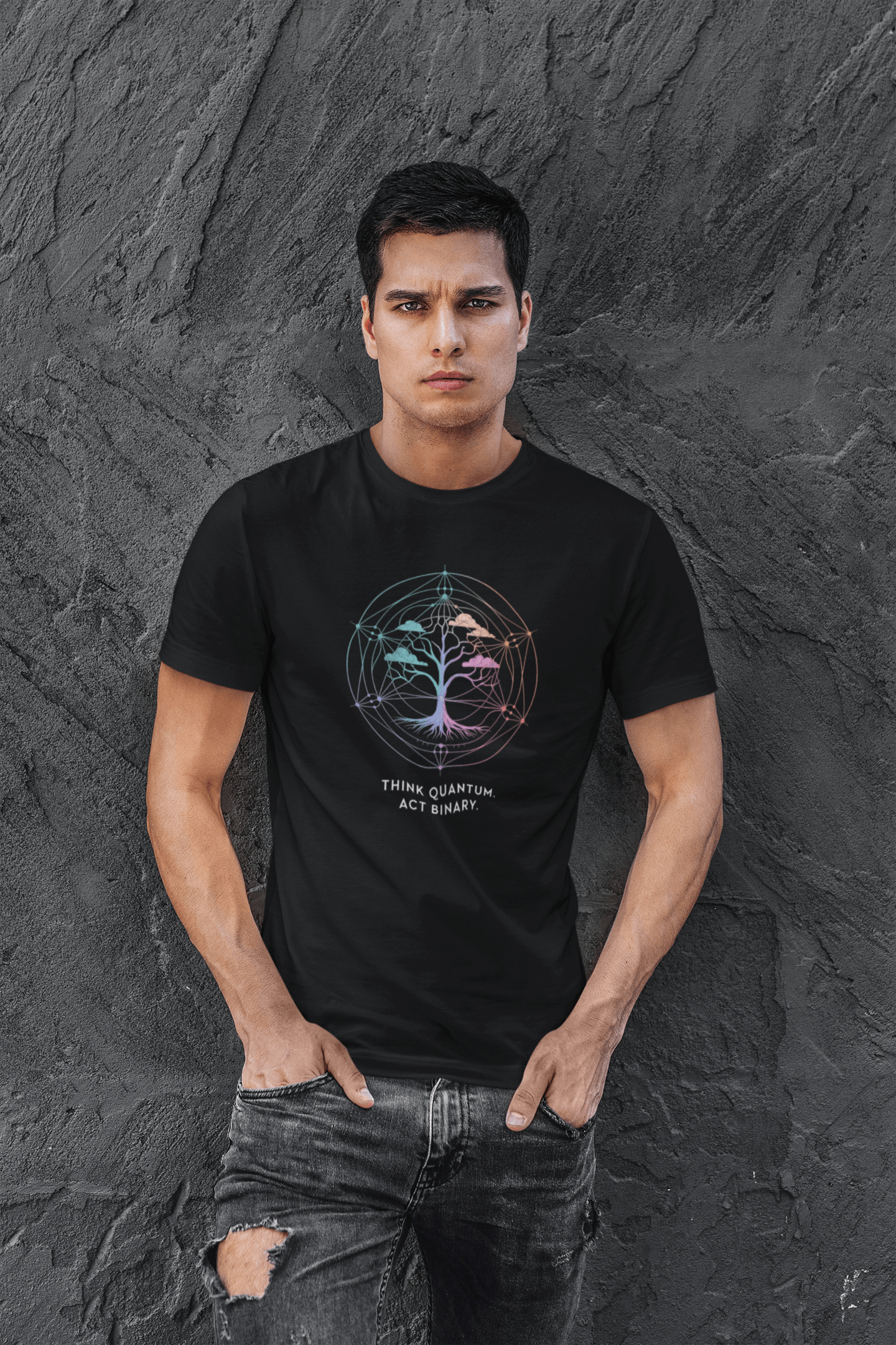 Think Quantum Act Binary - Premium Unisex Tshirt