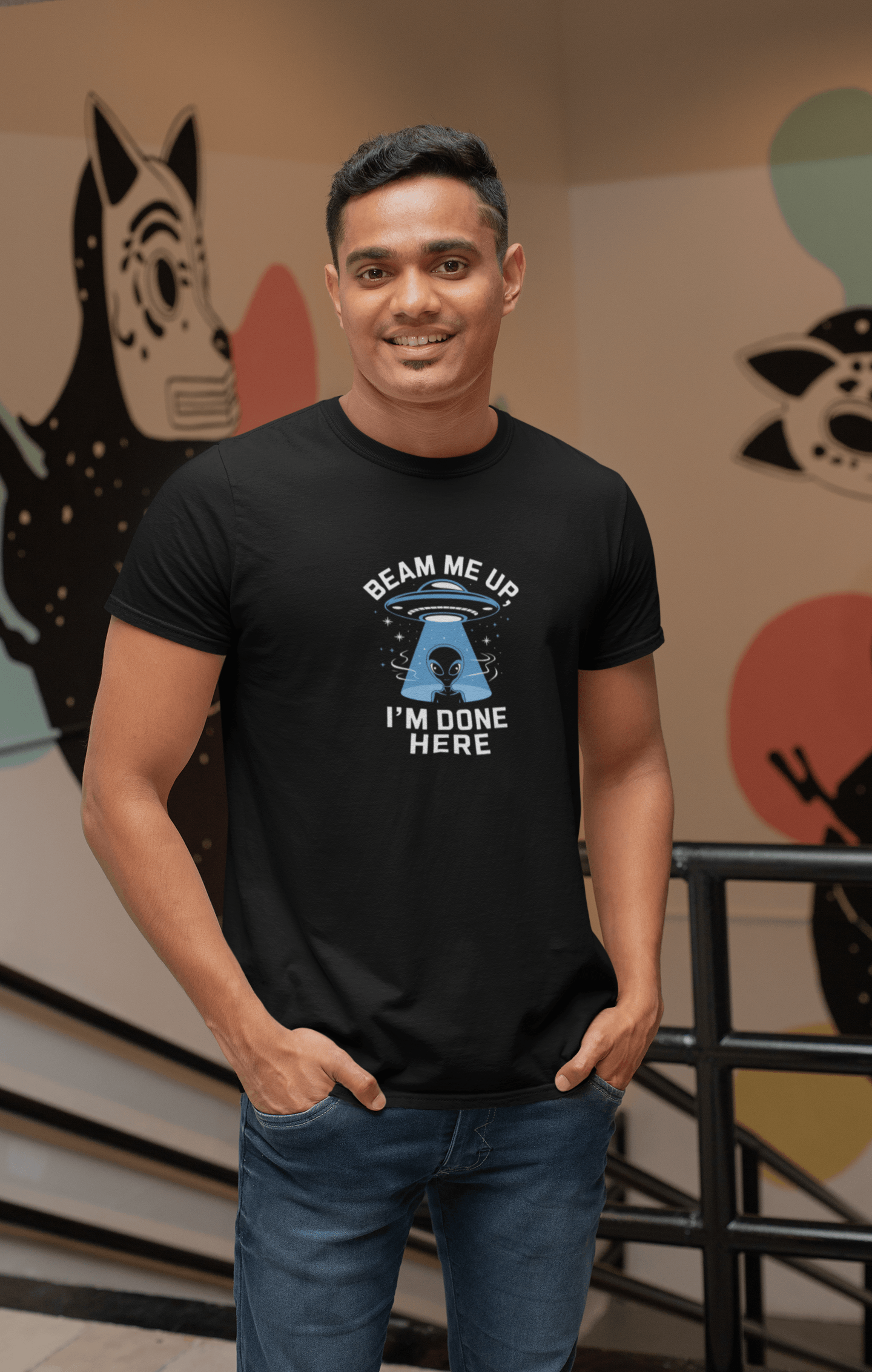 Beam Me Up I Am done Here - Premium Unisex Tshirt