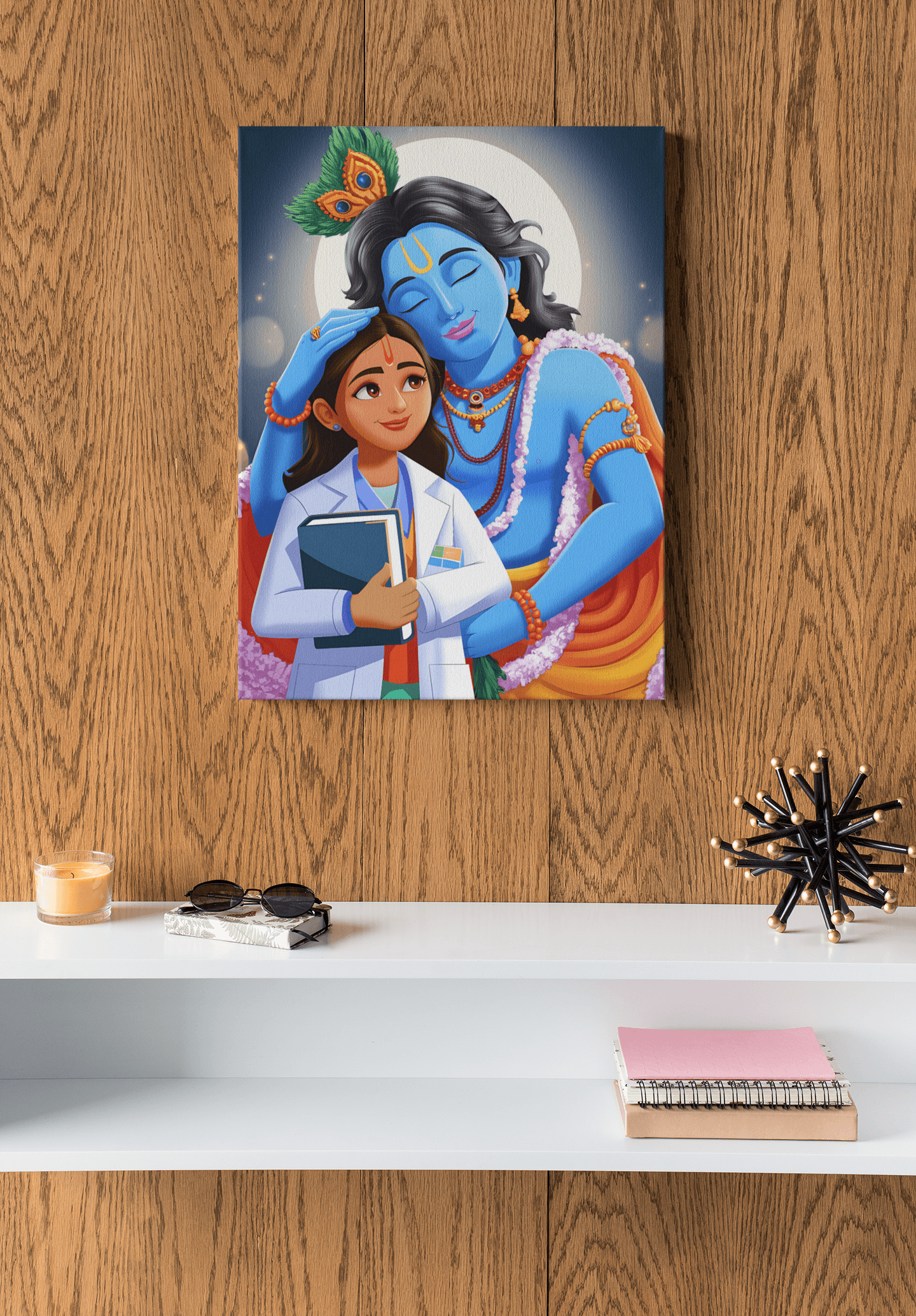 Shri Krishna Blessing You - NEET Poster with self adhesive strips