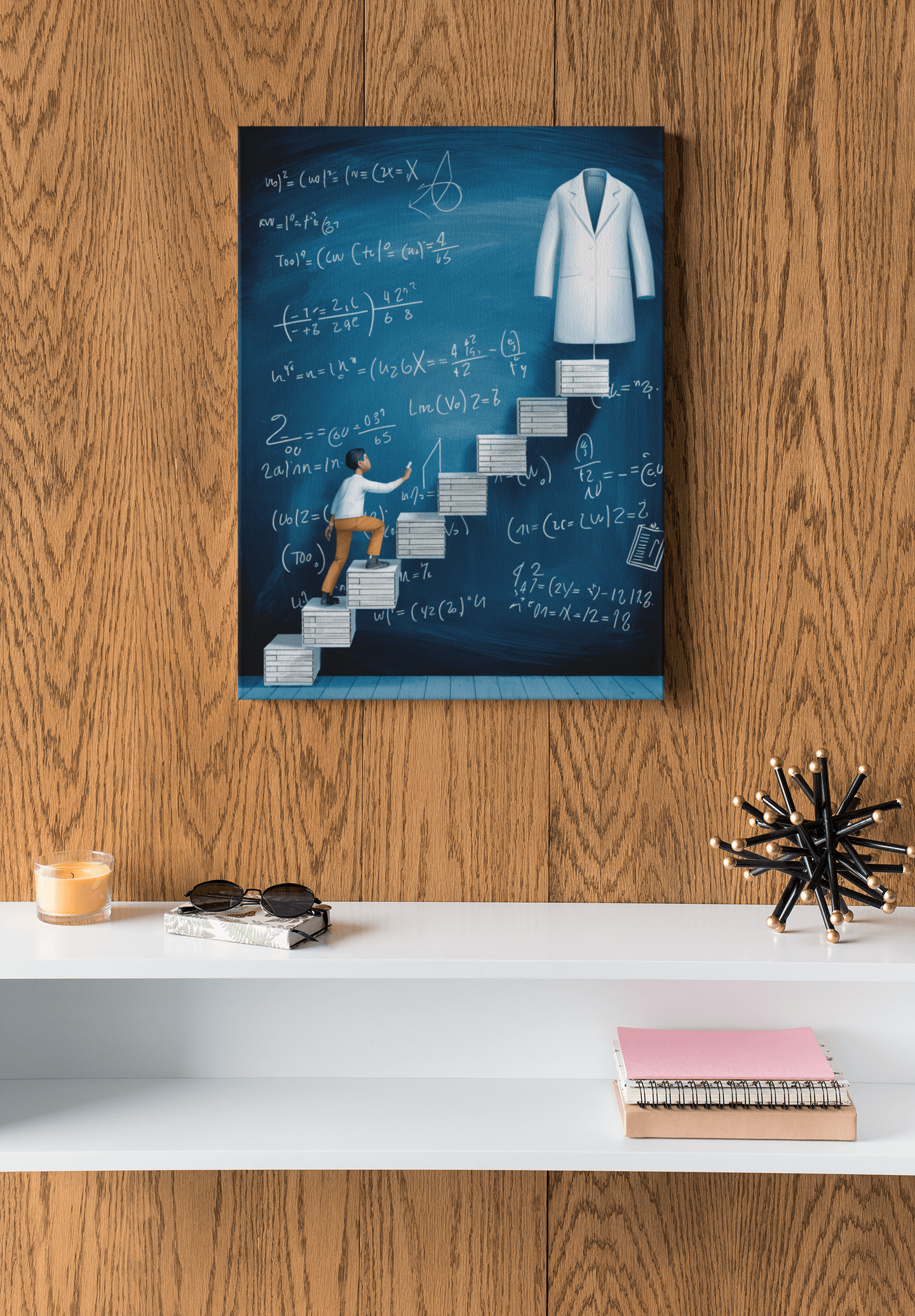 Staircase Of Hardwork To My White coat - NEET Poster with self adhesive strips