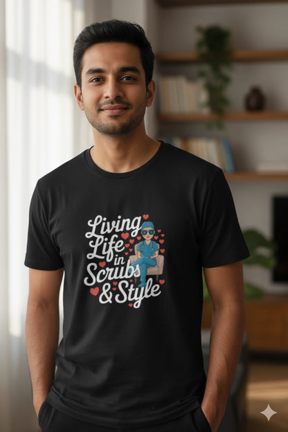 Living Life In Scrub and Style - Premium Tshirt For Women
