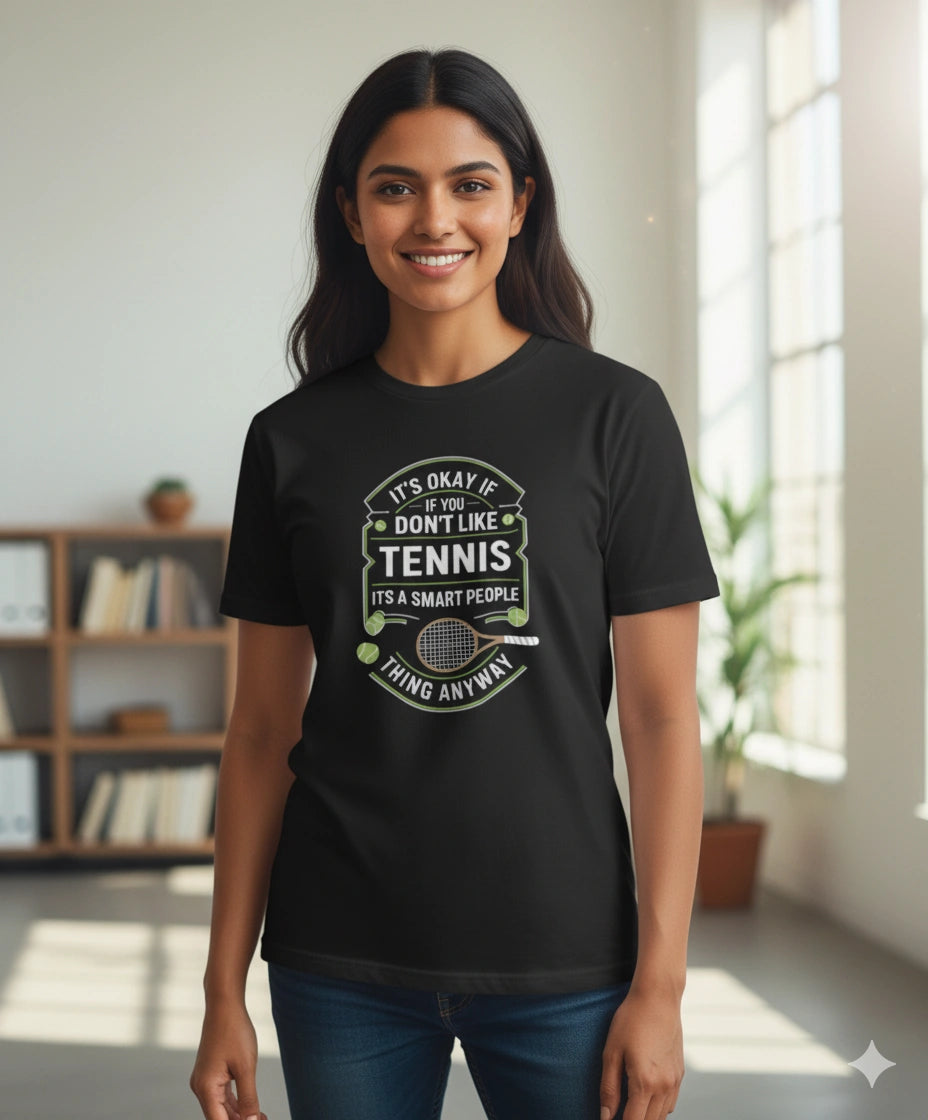 Its okay of you dont like tennis, its a smart people thing anyway - Unisex tshirt