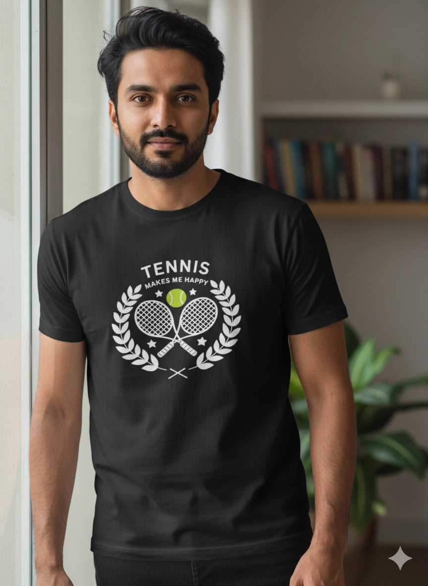 Tennis makes me Happy - Unsiex Tshirt
