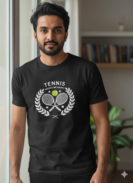 Tennis makes me Happy - Unsiex Tshirt