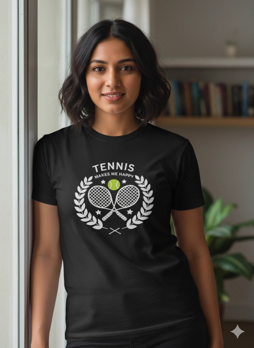 Tennis makes me Happy - Unsiex Tshirt