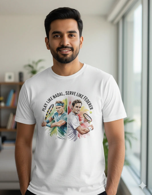 Play like Nadal , Serve like Federer - Tshirt