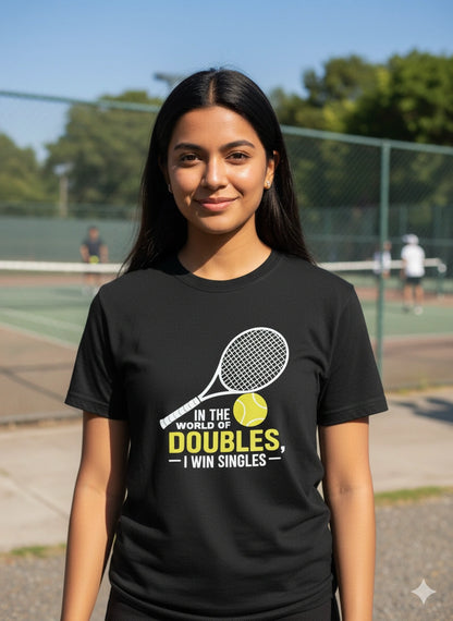 In The World Of Doubles, I Win Singles - Unisex Tshirt