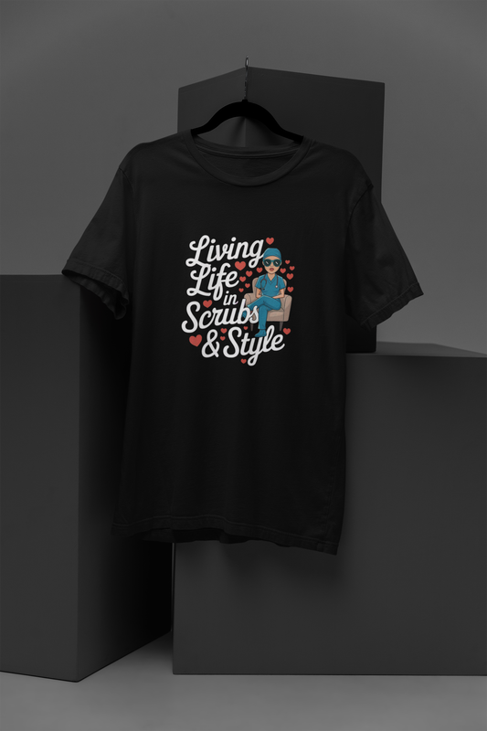 Living Life In Scrub and Style - Premium Tshirt For Women
