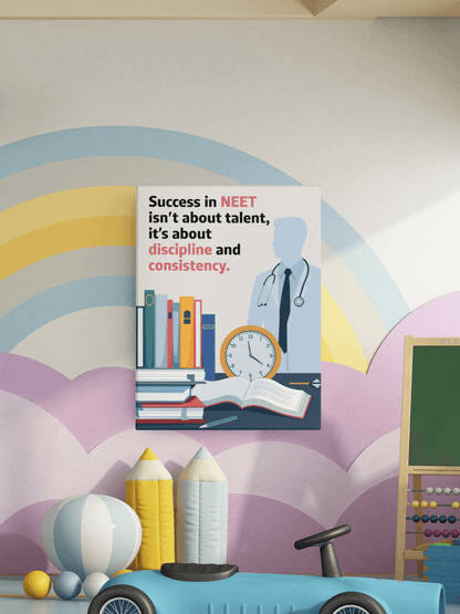 Consistency And Discipline - NEET Poster with self adhesive strips