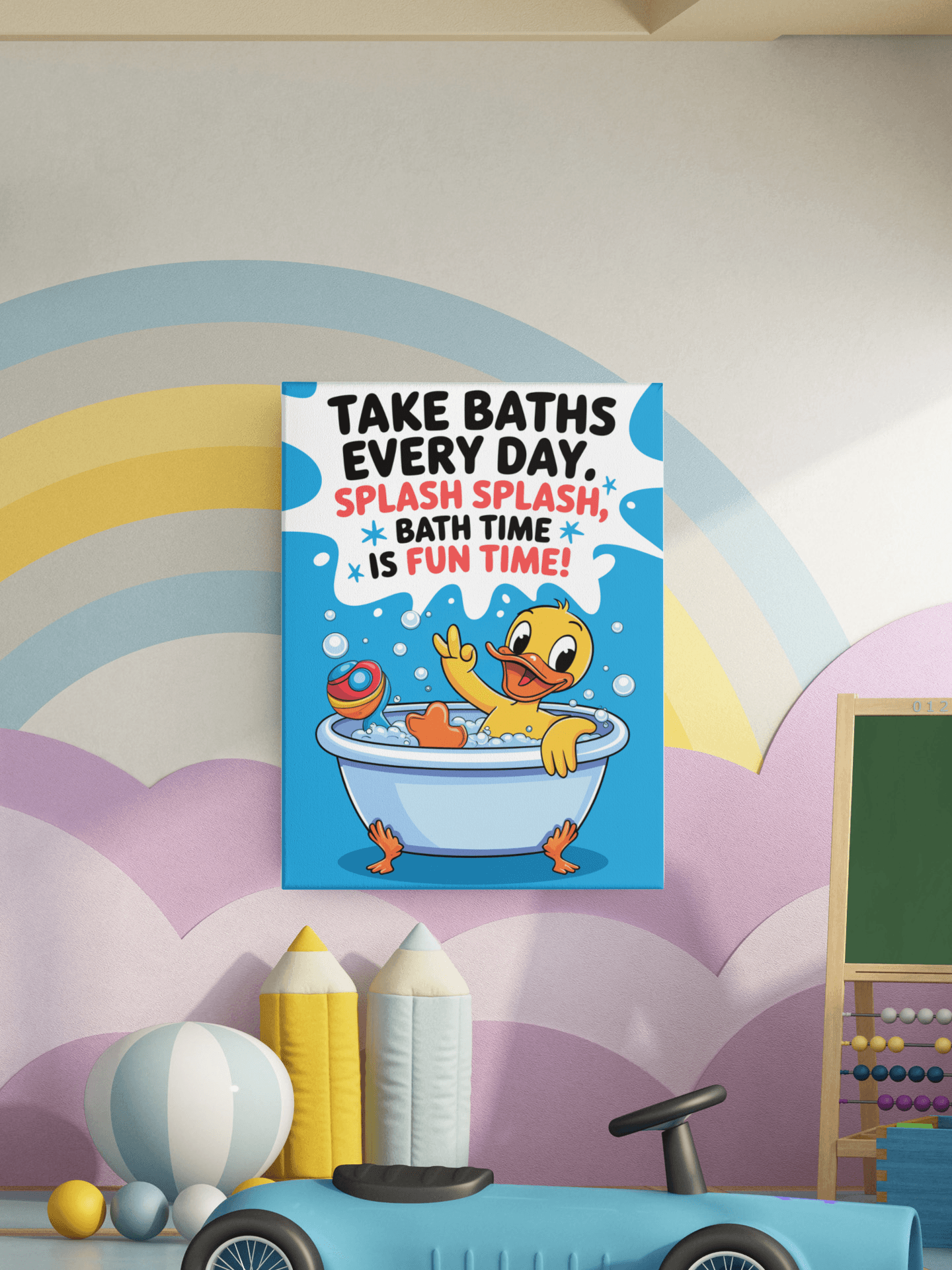 Take Bath Everyday - Kids Poster with self adhesive strips