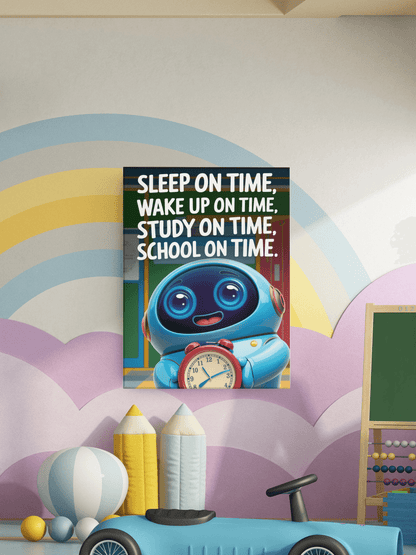 On Time - Kids Poster with self adhesive strips