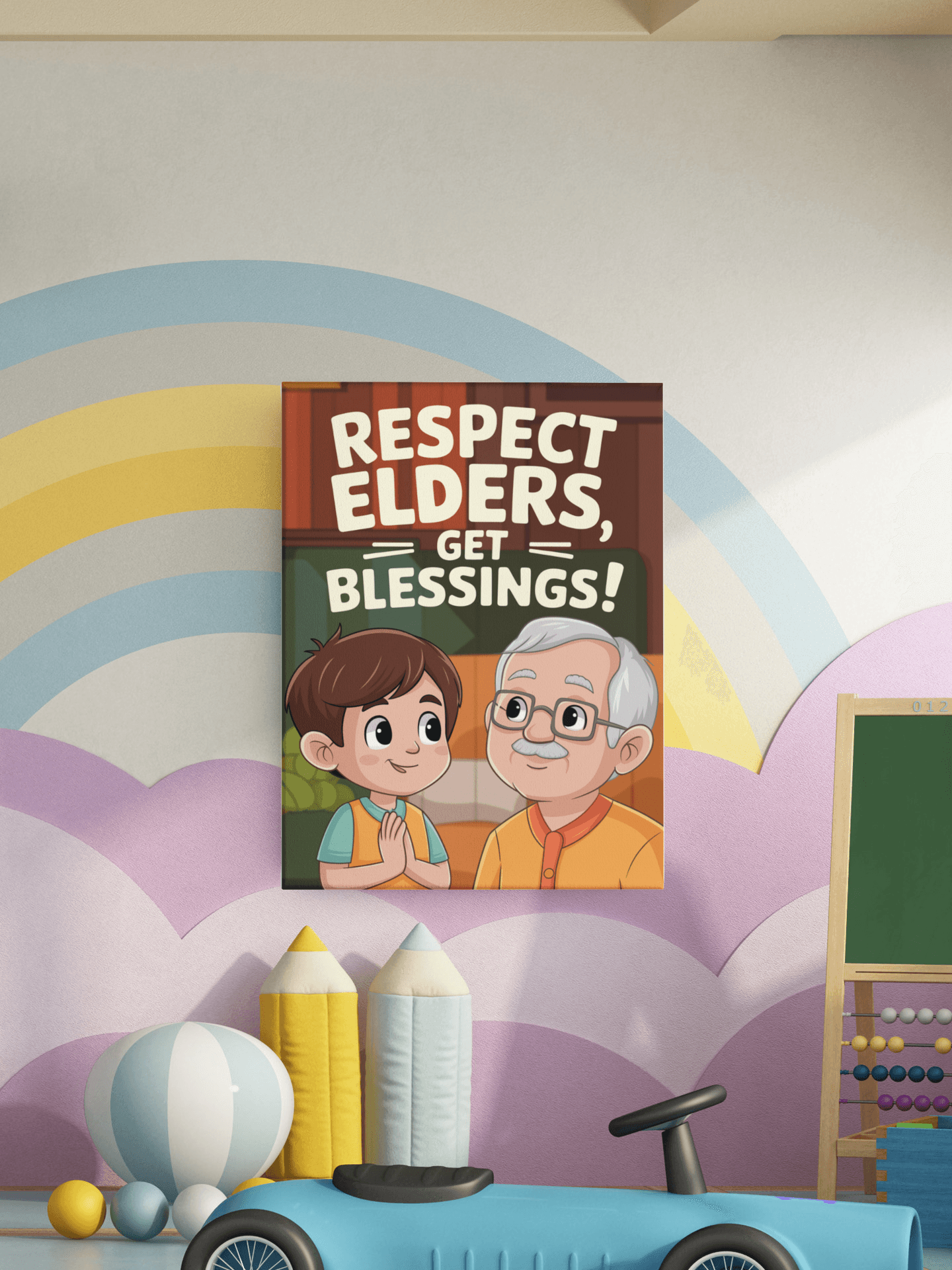 Respect Elders - Kids Poster with self adhesive strips
