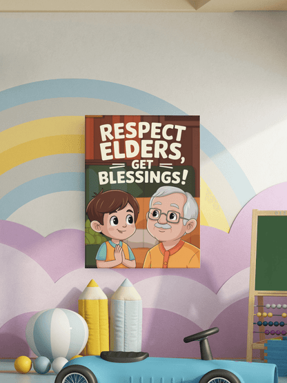 Respect Elders - Kids Poster with self adhesive strips