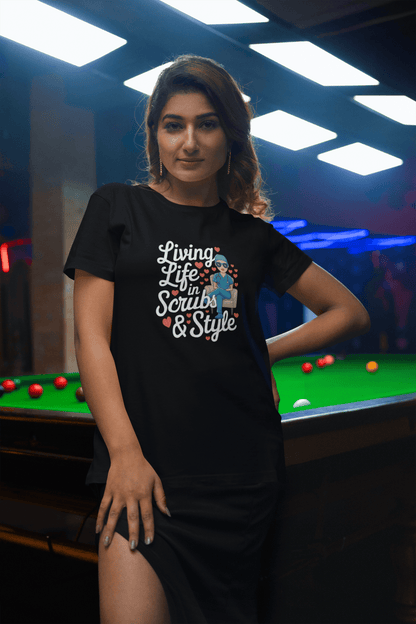 Living Life In Scrub and Style - Premium Tshirt For Women