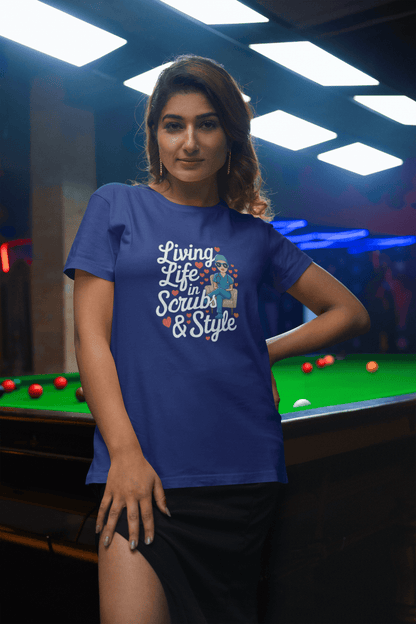 Living Life In Scrub and Style - Premium Tshirt For Women