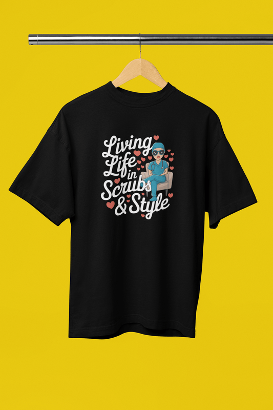 Living Life In Scrub and Style - Premium Tshirt For Women