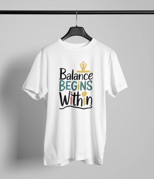 Balance begins within - Yoga T Shirts for Women, image 5 - Profashional