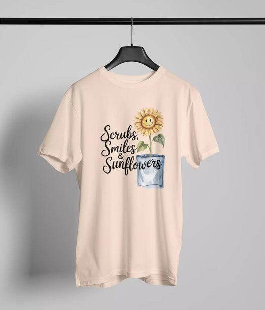 Scrubs smiles and sunflowers Tshirt