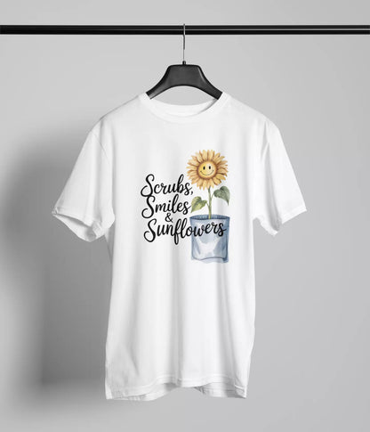 Scrubs smiles and sunflowers Tshirt