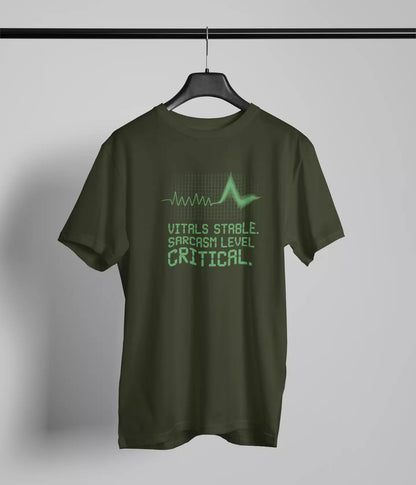 Vitals stable sarcasm level critical Tshirt