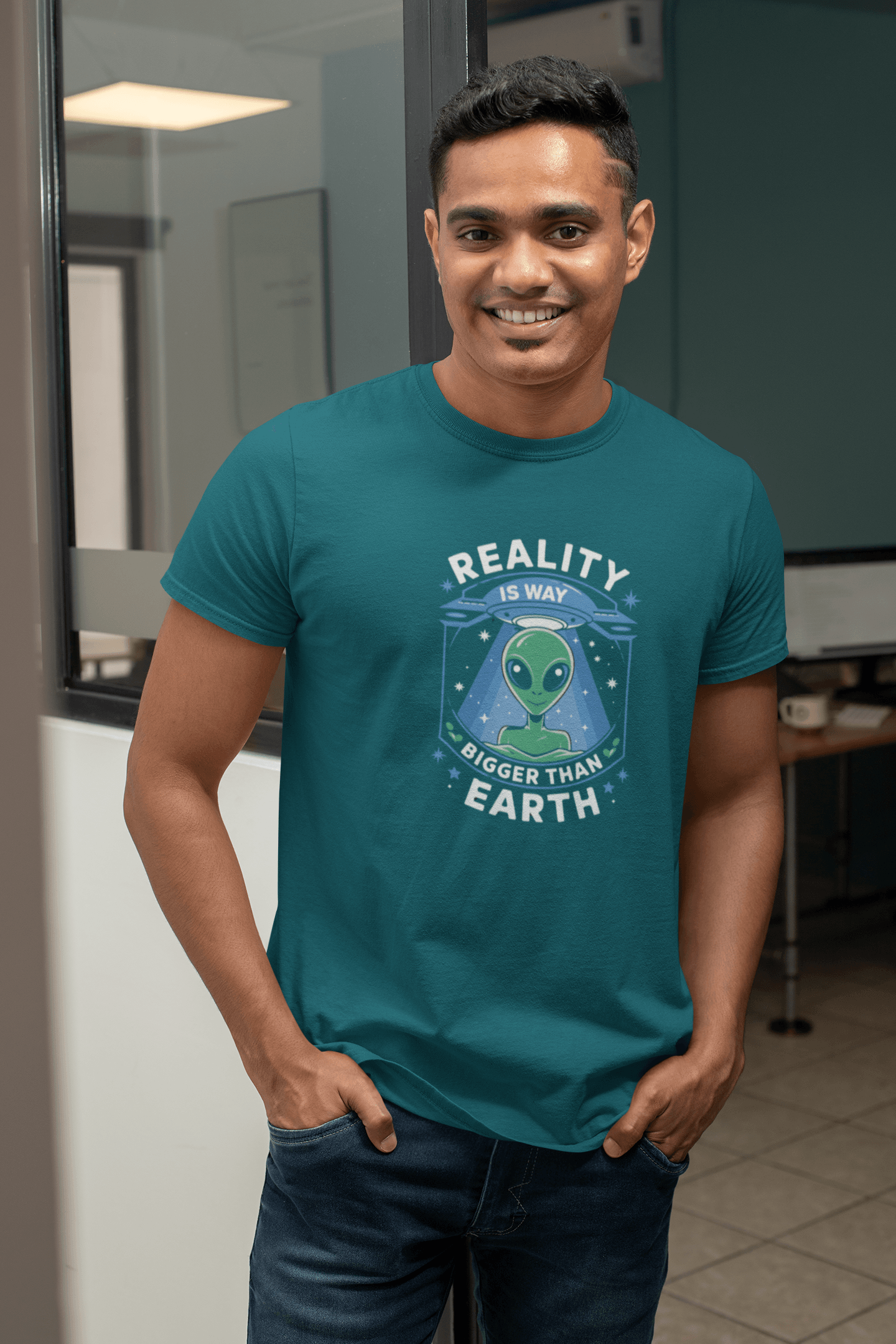 Reality Is Way Bigger Than Earth - Premium Unisex Tshirt