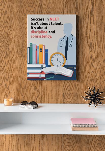 Consistency And Discipline - NEET Poster with self adhesive strips